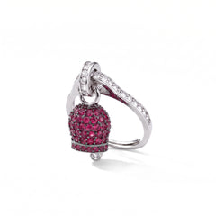 Anello Campanella di Capri con Zirconi Rosso Magenta