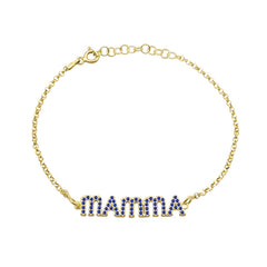 Bracciale Mamma Zirconi Blu
