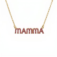 Collana Mamma Zirconi Fucsia