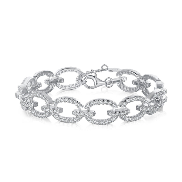 Bracciale Catena Ovale Pave