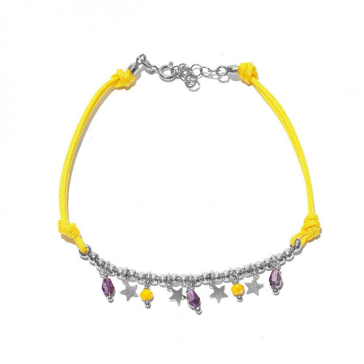 Bracciale Cordino Giallo e Pendenti - My Mo Gioielli