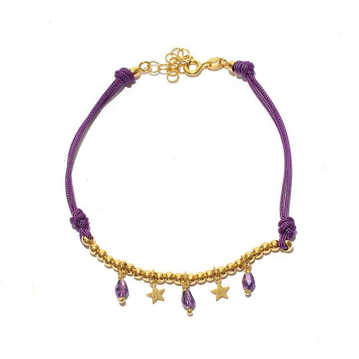 Bracciale Cordino Viola e Pendenti - My Mo Gioielli