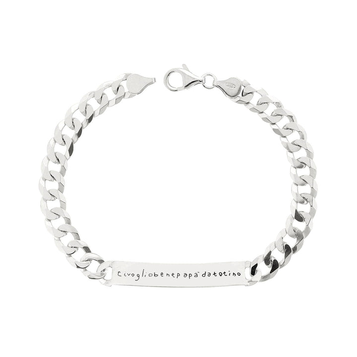 Bracciale Groumette con scrittura a mano reale incisa 7 mm - My Mo Gioielli