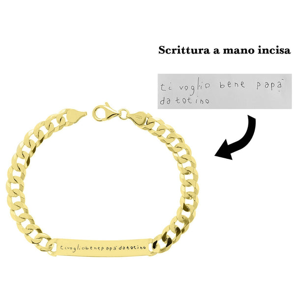 Bracciale Groumette con scrittura a mano reale incisa 7 mm - My Mo Gioielli