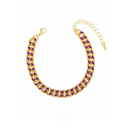 Bracciale Groumette Smaltato Viola