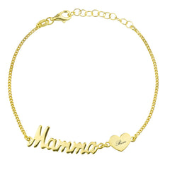 Bracciale Mamma con Cuore Personalizzato