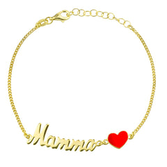 Bracciale Mamma Cuore Rosso