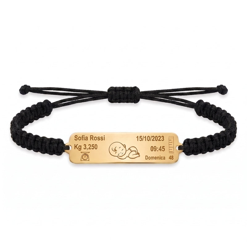 Bracciale Nascita con Cordino in Stoffa - My Mo Gioielli
