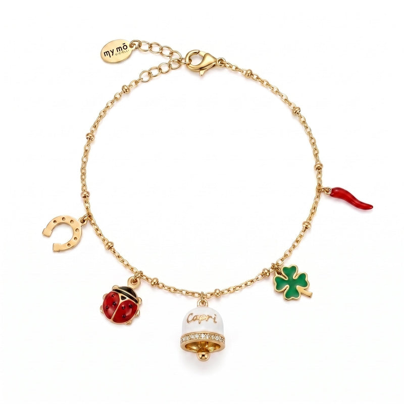 Bracciale Portafortuna con Campanella "Capri" Bianca - My Mo Gioielli