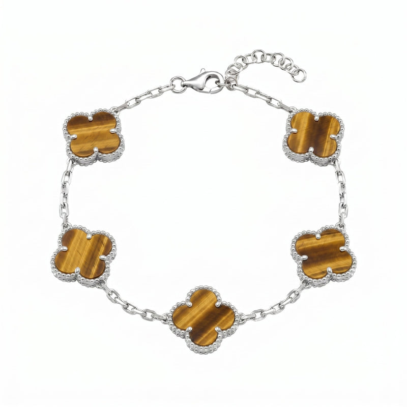 Bracciale Quadrifoglio con Occhio di Tigre - My Mo Gioielli