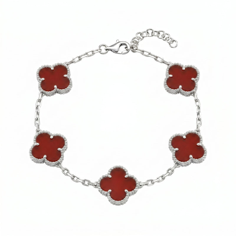 Bracciale Quadrifoglio con Onice Rosso - My Mo Gioielli
