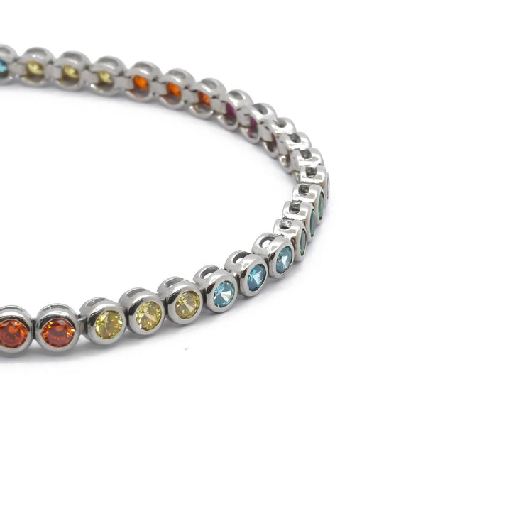 Bracciale Tennis Cipollina Rainbow 3mm - My Mo Gioielli