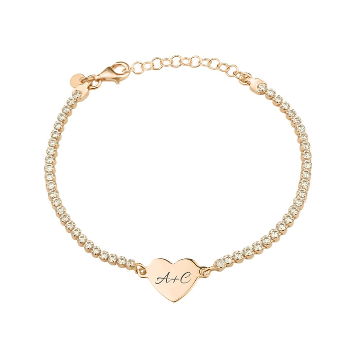 Bracciale Tennis con Cuore Personalizzabile - My Mo Gioielli