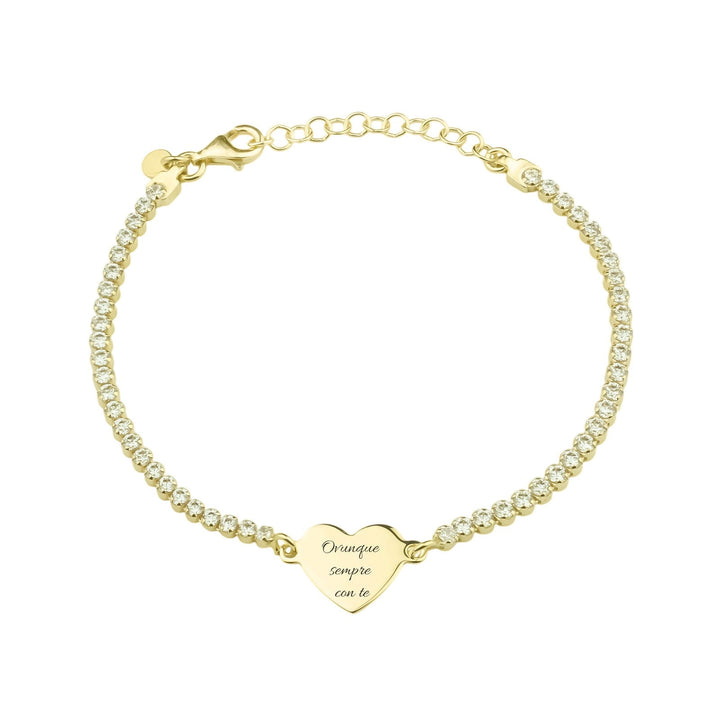 Bracciale Tennis con Cuore Personalizzabile - My Mo Gioielli