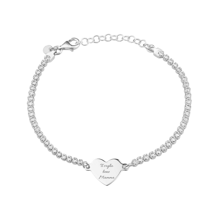 Bracciale Tennis con Cuore Personalizzabile - My Mo Gioielli