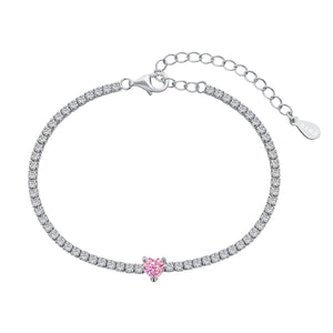 Bracciale Tennis con Cuore Rosa - My Mo Gioielli