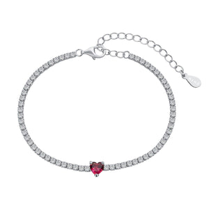 Bracciale Tennis con Cuore Rosso - My Mo Gioielli