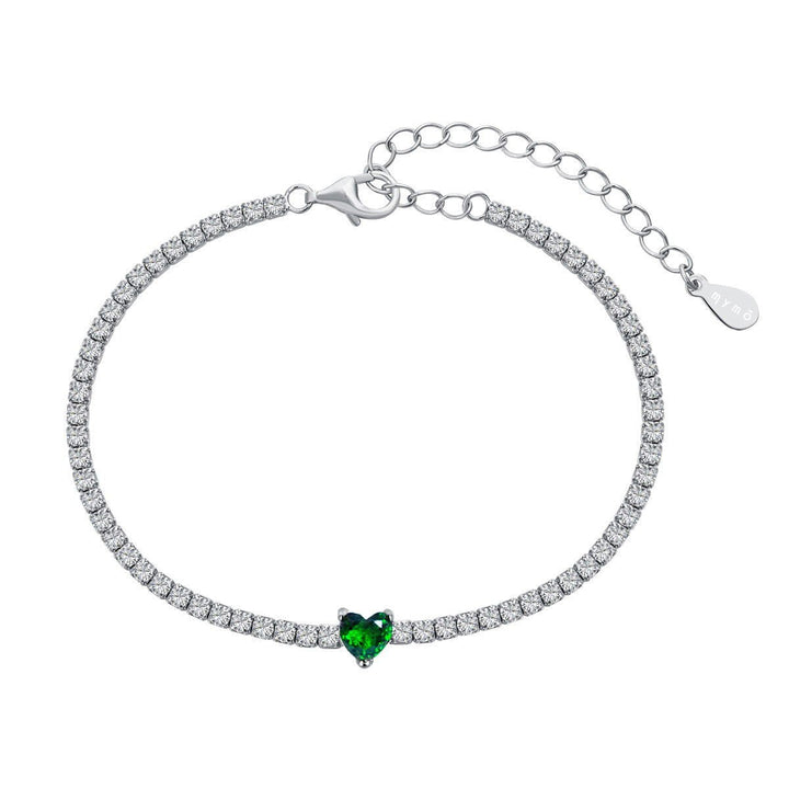 Bracciale Tennis con Cuore Verde - My Mo Gioielli