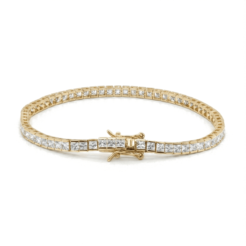 Bracciale Tennis Zirconi Bianchi Taglio Carrè 3 mm - My Mo Gioielli