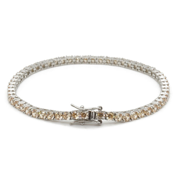 Bracciale Tennis zirconi Champagne 3 mm Argento - My Mo Gioielli