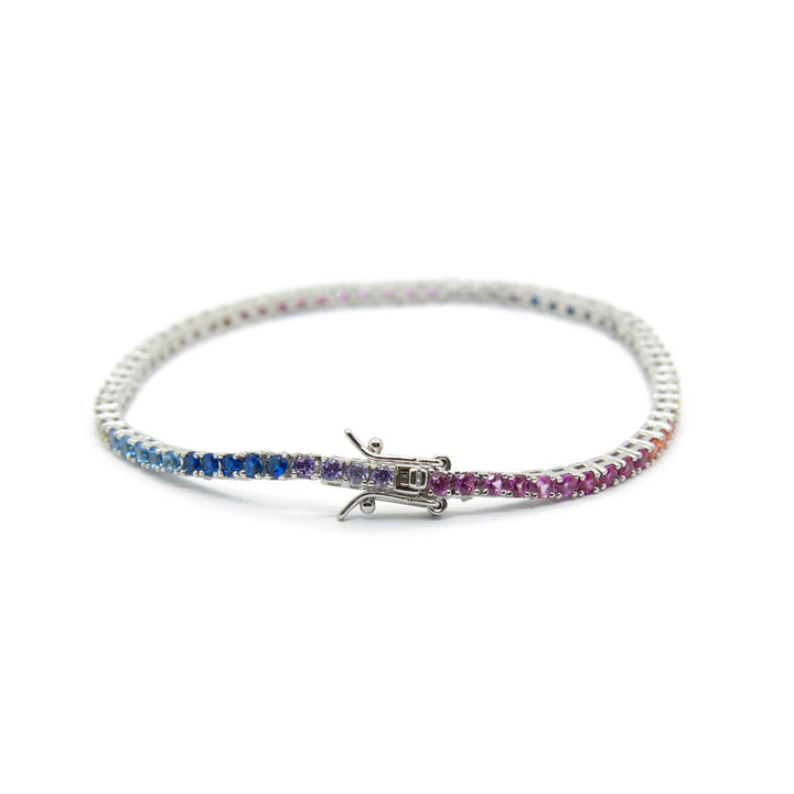 Bracciale Tennis zirconi Rainbow 2 mm - My Mo Gioielli