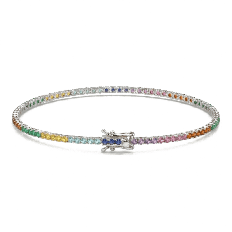 Bracciale Tennis zirconi Rainbow 2 mm - My Mo Gioielli