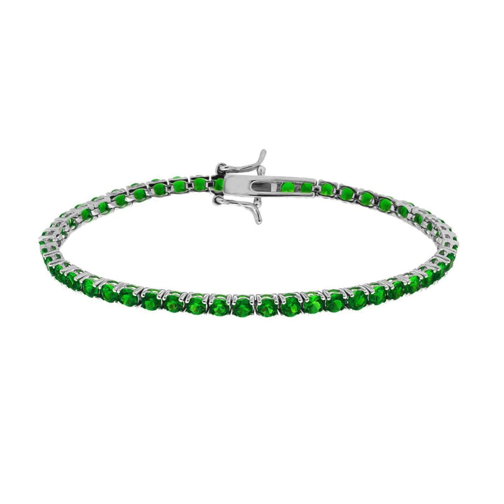 Bracciale Tennis zirconi verdi 3mm - My Mo Gioielli