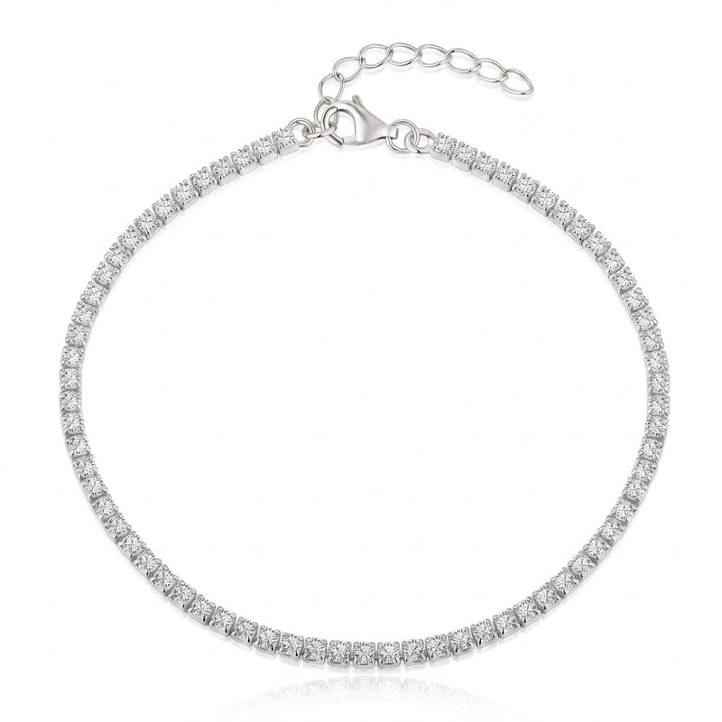 Cavigliera Tennis Pietre Bianche 2 mm - My Mo Gioielli