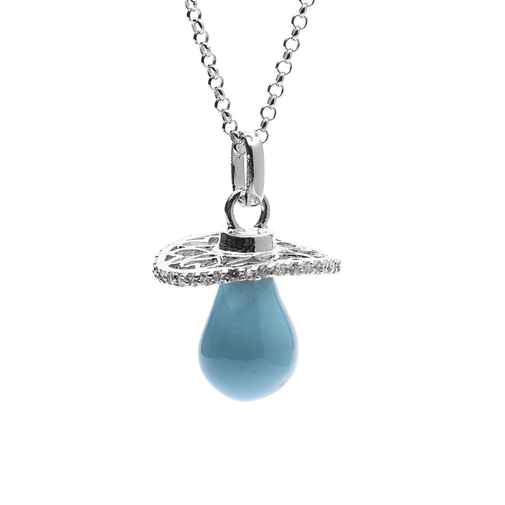 Collana Chiama Angeli Ciuccio Smaltato Azzurro - My Mo Gioielli