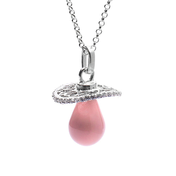 Collana Chiama Angeli Ciuccio Smaltato Rosa - My Mo Gioielli