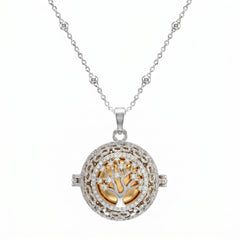 Angel Caller Necklace with Zirconia Tree of Life