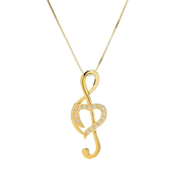 Collana Chiave di violino e cuore - My Mo Gioielli