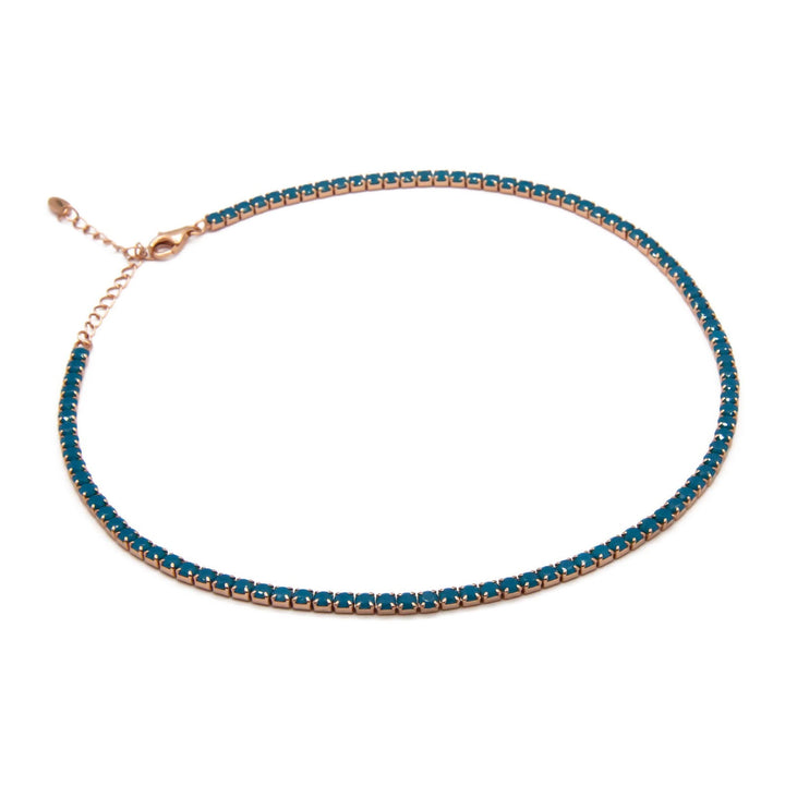 Collana Choker Tennis Azzurro 2,5 mm - My Mo Gioielli