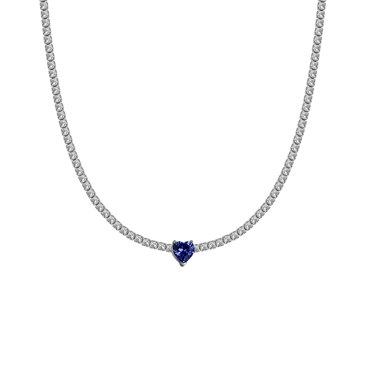 Collana Choker Tennis Cuore Blu - My Mo Gioielli