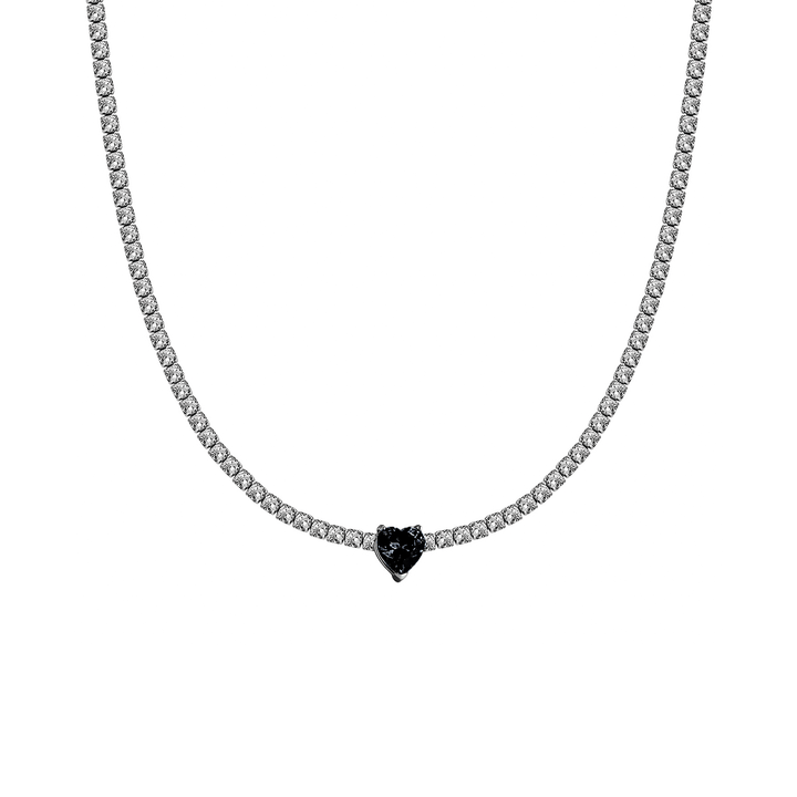 Collana Choker Tennis Cuore Nero - My Mo Gioielli