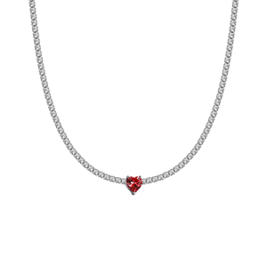 Collana Choker Tennis Cuore Rosso - My Mo Gioielli