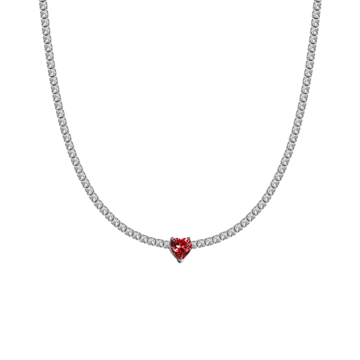 Collana Choker Tennis Cuore Rosso - My Mo Gioielli