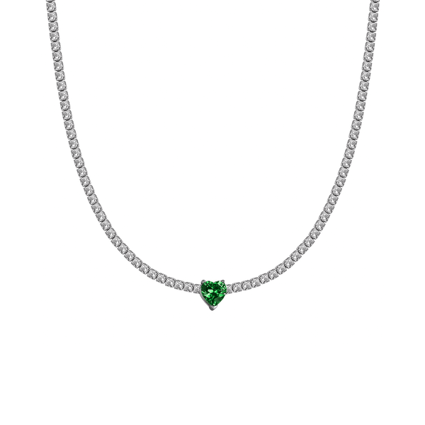 Collana Choker Tennis Cuore Verde - My Mo Gioielli