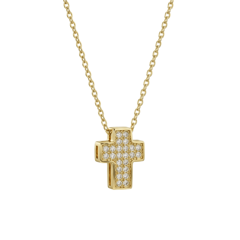 Collana Croce 3D Pavé - My Mo Gioielli