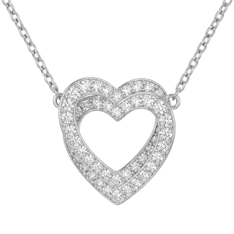 Collana Due Cuori Intrecciati Pavé - My Mo Gioielli