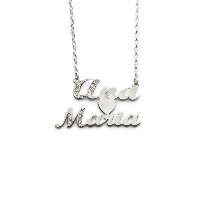 Collana Due Nomi Prime Lettere Zirconate - My Mo Gioielli