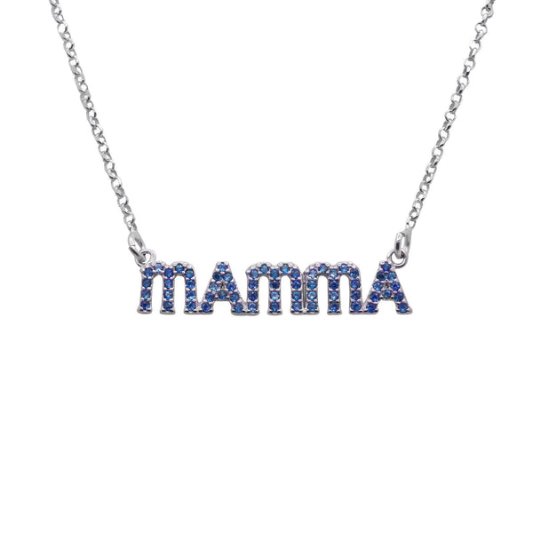 Collana Mamma Zirconi Blu - My Mo Gioielli