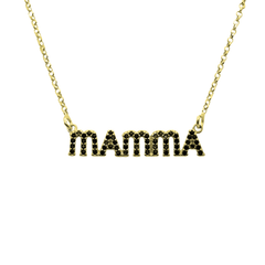 Collana Mamma Zirconi Neri