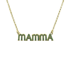 Collana Mamma Zirconi Verdi