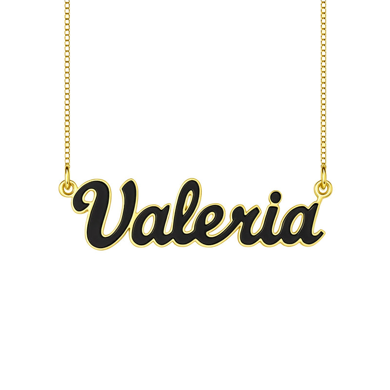 Collana nome Smaltato Nero - My Mo Gioielli