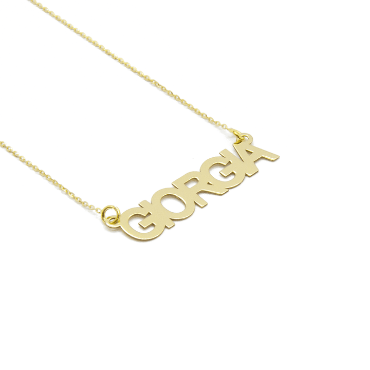 Collana Nome Stampatello Personalizzata In Oro 18kt - My Mo Gioielli