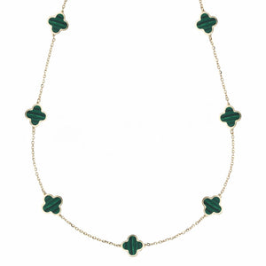 Collana quadrifogli Malachite in Oro 18kt - My Mo Gioielli