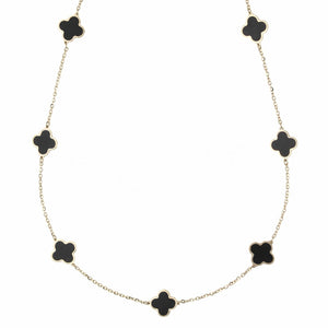 Collana quadrifogli Onice in Oro 18kt - My Mo Gioielli